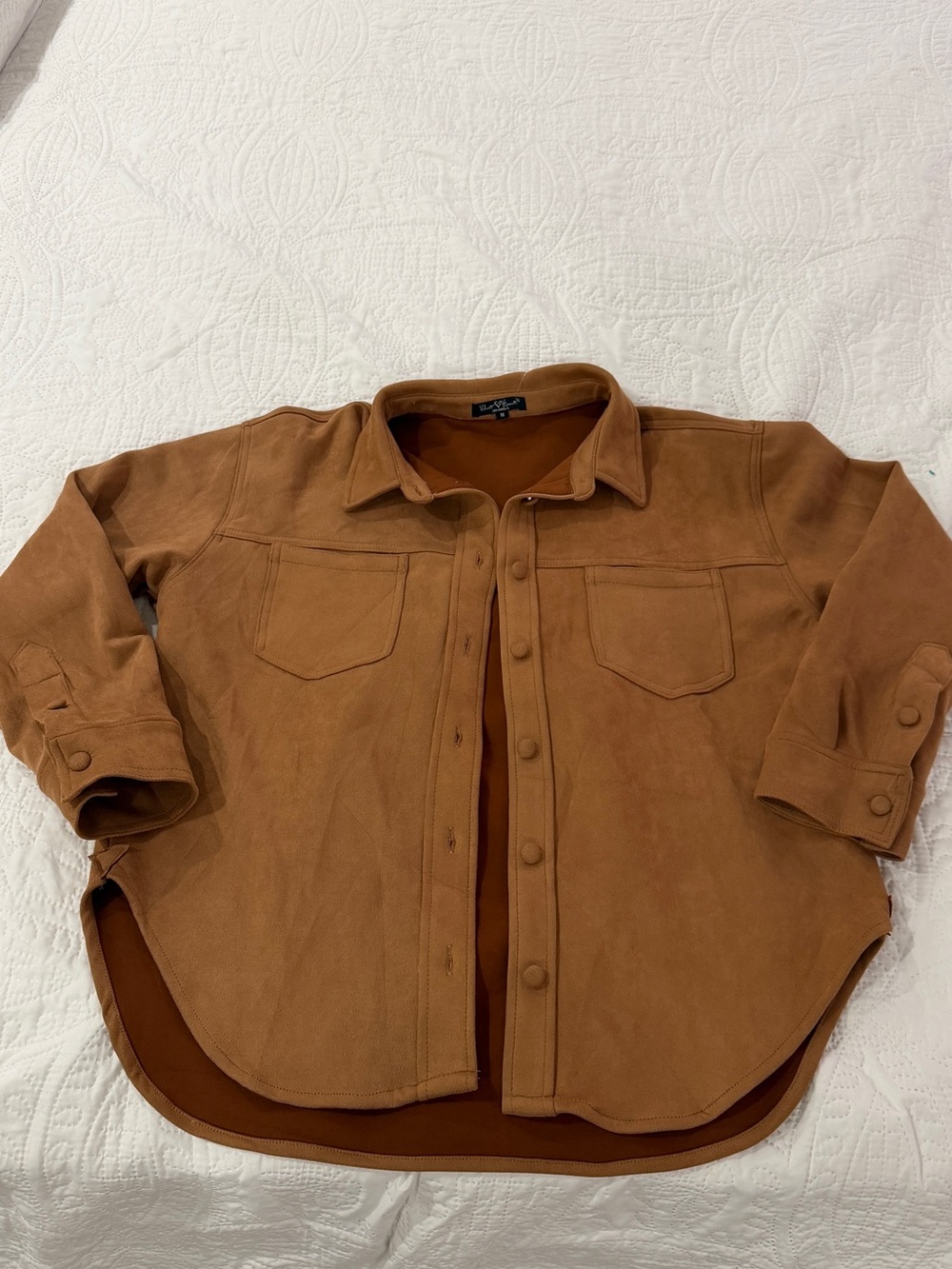 Velvet Heart Brown Suede-Look Button Front Shirt Jacket. Medium